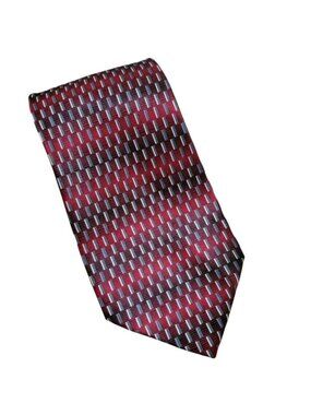 Van Heusen Silk Tie Red Gradient Striped Mens Necktie Business Evening Menswear